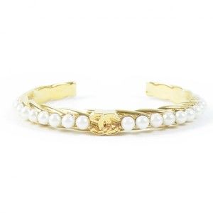 Chanel Chanel Pearl Bracelet Bangle Gold S Bangle